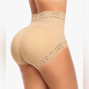 Butt Enhancer Hip Pads Lace Padded Boyshorts small beige occasion